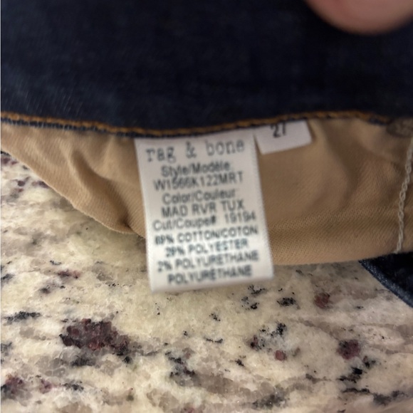 RAG & BONE HIGH RISE ANKLE SKINNY Mad River Tuxedo‎ Glossy Side-Stripe Jeans 27 - Picture 9 of 12